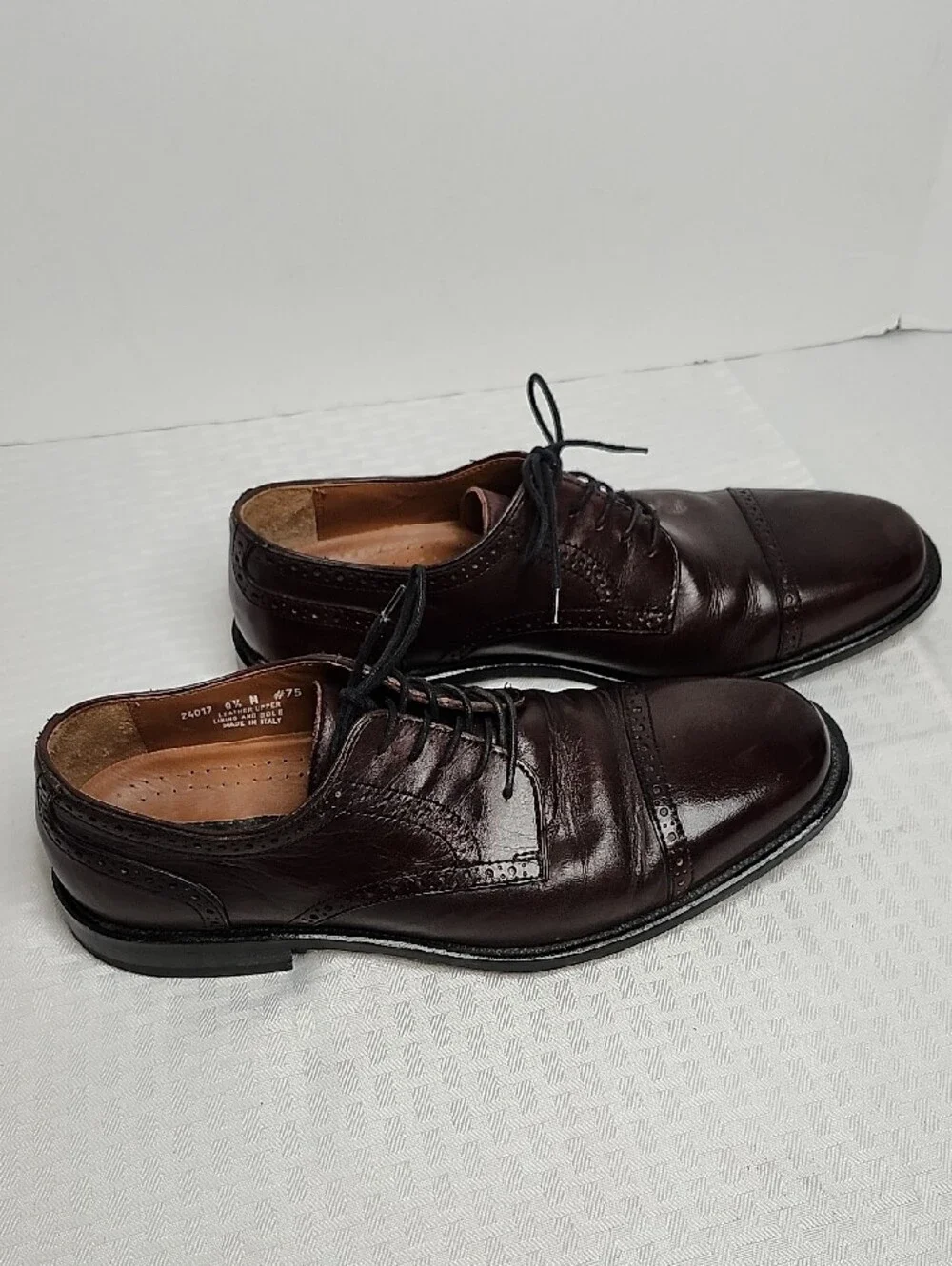 Bostonian Leather Dress Shoes Made in Italy Dk Brown